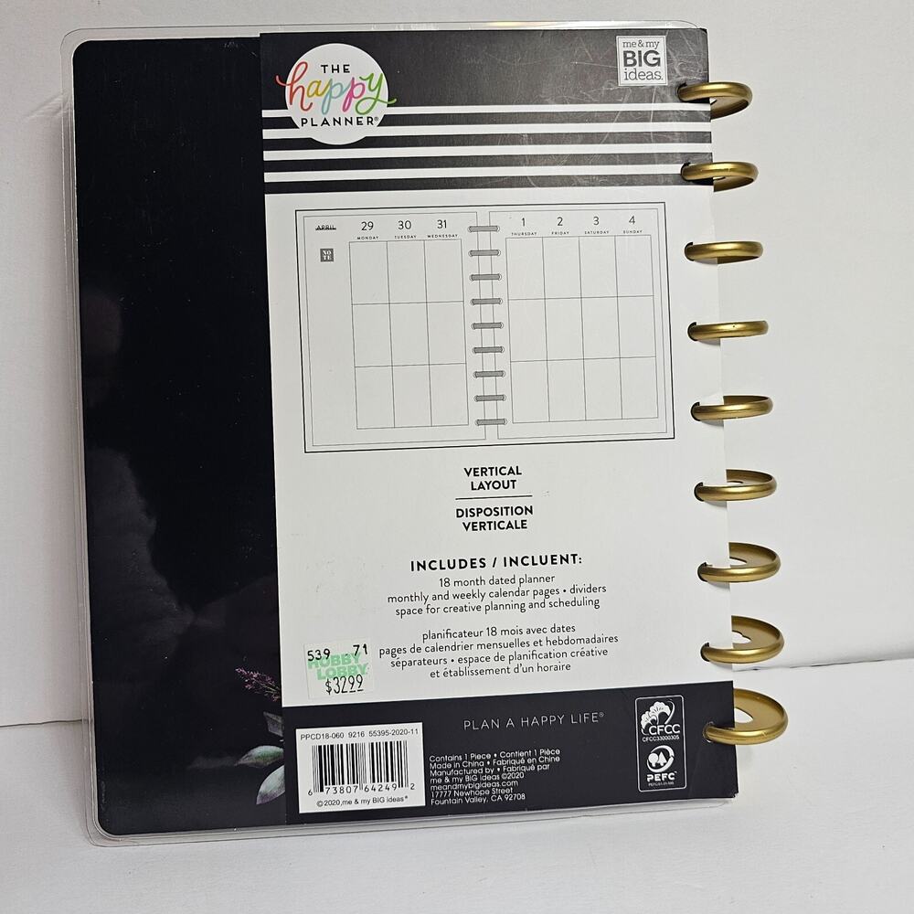 Happy Planner Surround Yourself with Beauty Classic Vertical 18 Mo July2021-2022 - Picture 2 of 6